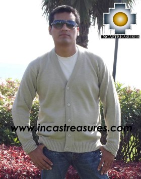 Men's  Alpaca Cardigan Sweater  Buttons