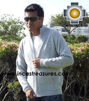 Men's  Alpaca Cardigan Turtle Neck