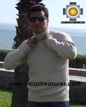 Men's  Alpaca Cardigan TurtleNeck lined