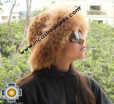 100% Baby Alpaca  Fur Hat Cuajone Camel