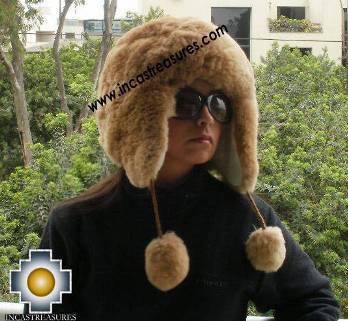 100%  Baby Alpaca Fur Hat earflaps chullo