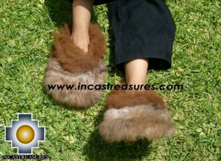 100% Baby Alpaca  Slipper Brown AMPATO