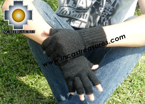 100% Alpaca Wool Fingerless gloves YANA