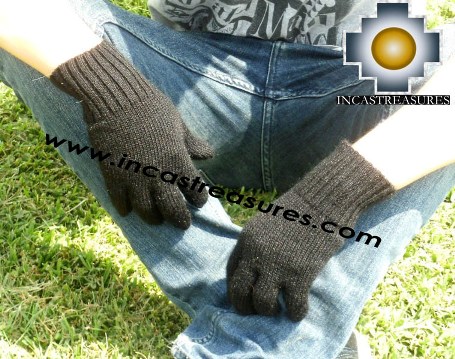 100% Alpaca Wool gloves Black