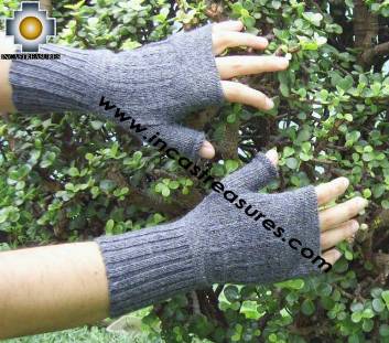 100% Alpaca Wool Mittens Solid Color