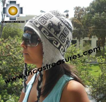 Alpaca Reversible  Chullo Hat  andean  waves  Ite