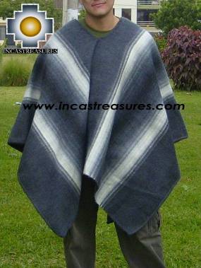 Men's  Alpaca Poncho Hualhua gray Unisex 