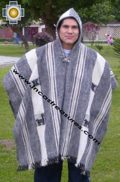 Alpaca Poncho Hualhua Llama with Hood Unisex