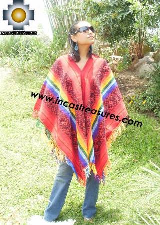 Andean Poncho Hualhua Qusqu Rainbow