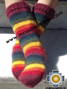 100% Children Alpaca Socks Rainbow