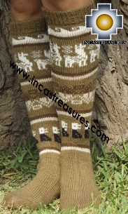 Long 100% Alpaca Socks Classic Camel