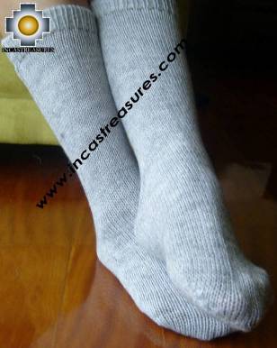 Long Alpaca Socks Solid Color