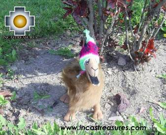 100% Baby Alpaca, Happy brown llama "ICHU" little