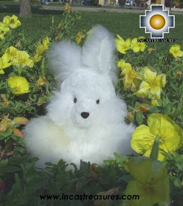 100% Baby Alpaca, Cute White Rabbit "SPOUNGE"